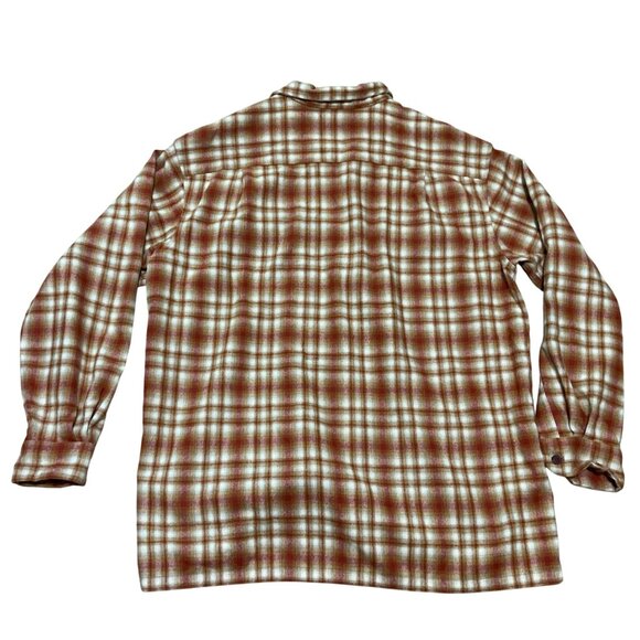 Vtg Pendleton Board Shirt XL Virgin Wool Plaid Loop Collar Long Sleeve Shacket - Picture 4 of 6